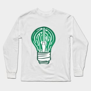 Light Bulb Emerald Green Shadow Silhouette Anime Style Collection No. 430 Long Sleeve T-Shirt